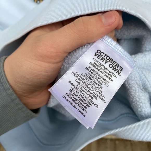 Octobers Very Own Classic Owl Logo Sweatshirt OVO Crewneck Light Blue Small - Picture 9 of 10